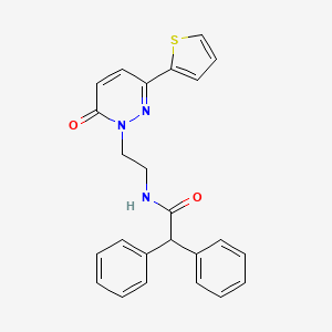 molecular formula C24H21N3O2S B2556734 N-(2-(6-oxo-3-(thiophen-2-yl)pyridazin-1(6H)-yl)ethyl)-2,2-diphenylacetamide CAS No. 946264-70-6