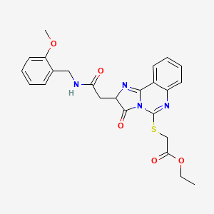 molecular formula C24H24N4O5S B2556735 乙酰[(2-{2-[(2-甲氧基苄基)氨基]-2-氧代乙基}-3-氧代-2,3-二氢咪唑并[1,2-c]喹唑啉-5-基)硫]酸乙酯 CAS No. 1024280-54-3