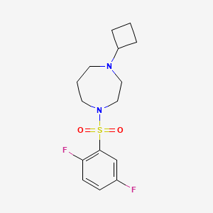 molecular formula C15H20F2N2O2S B2556736 1-环丁基-4-((2,5-二氟苯基)磺酰基)-1,4-二氮杂环戊烷 CAS No. 2191265-12-8