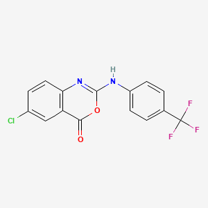 molecular formula C15H8ClF3N2O2 B2556741 6-chloro-2-[4-(trifluoromethyl)anilino]-4H-3,1-benzoxazin-4-one CAS No. 477859-08-8