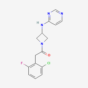 2-(2-Chloro-6-fluorophenyl)-1-{3-[(pyrimidin-4-yl)amino]azetidin-1-yl}ethan-1-one