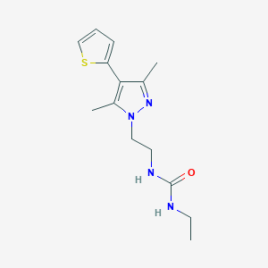 molecular formula C14H20N4OS B2556747 1-(2-(3,5-dimethyl-4-(thiophen-2-yl)-1H-pyrazol-1-yl)ethyl)-3-ethylurea CAS No. 2034324-35-9
