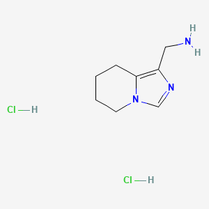 molecular formula C8H15Cl2N3 B2556750 5,6,7,8-Tetrahydroimidazo[1,5-a]pyridin-1-ylmethanamine;dihydrochloride CAS No. 2470436-51-0