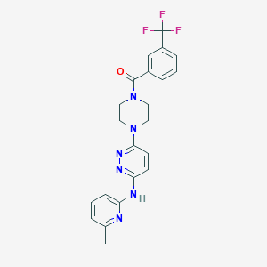 molecular formula C22H21F3N6O B2556754 (4-(6-((6-甲基吡啶-2-基)氨基)嘧啶-3-基)哌嗪-1-基)(3-(三氟甲基)苯基)甲酮 CAS No. 1021114-69-1