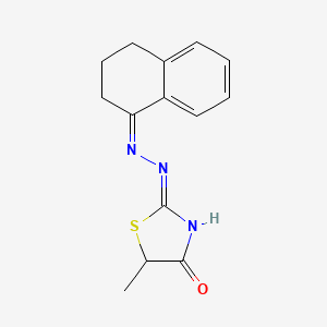 molecular formula C14H15N3OS B2556761 (Z)-2-(2-(3,4-二氢萘-1(2H)-亚甲基)肼基)-5-甲基噻唑-4(5H)-酮 CAS No. 540498-99-5