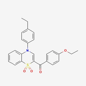 molecular formula C25H23NO4S B2556763 （4-乙氧基苯基）[4-(4-乙基苯基)-1,1-二氧化-4H-1,4-苯并噻嗪-2-基]甲基酮 CAS No. 1114872-02-4