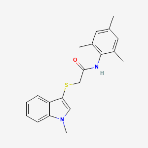 molecular formula C20H22N2OS B2556765 N-mesityl-2-((1-methyl-1H-indol-3-yl)thio)acetamide CAS No. 851411-91-1