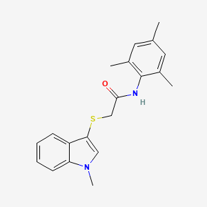 molecular formula C20H22N2OS B2556765 N-间甲苯基-2-((1-甲基-1H-吲哚-3-基)硫代)乙酰胺 CAS No. 851411-91-1