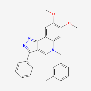 molecular formula C26H23N3O2 B2556767 7,8-dimethoxy-5-(3-methylbenzyl)-3-phenyl-5H-pyrazolo[4,3-c]quinoline CAS No. 866728-53-2