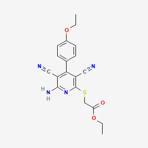 Ethyl {[6-amino-3,5-dicyano-4-(4-ethoxyphenyl)pyridin-2-yl]thio}acetate