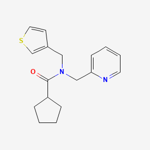 N-(pyridin-2-ylmethyl)-N-(thiophen-3-ylmethyl)cyclopentanecarboxamide