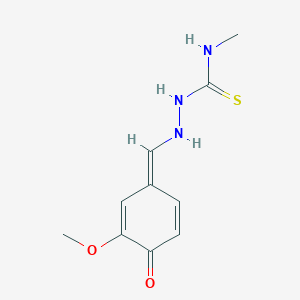 molecular formula C10H13N3O2S B255678 1-[[(E)-(3-methoxy-4-oxocyclohexa-2,5-dien-1-ylidene)methyl]amino]-3-methylthiourea 