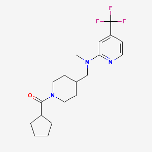 molecular formula C19H26F3N3O B2556781 Cyclopentyl-[4-[[methyl-[4-(trifluoromethyl)pyridin-2-yl]amino]methyl]piperidin-1-yl]methanone CAS No. 2415511-16-7