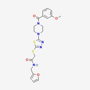 molecular formula C21H23N5O4S2 B2556782 N-(呋喃-2-基甲基)-2-((5-(4-(3-甲氧基苯甲酰)哌嗪-1-基)-1,3,4-噻二唑-2-基)硫代)乙酰胺 CAS No. 1207022-56-7