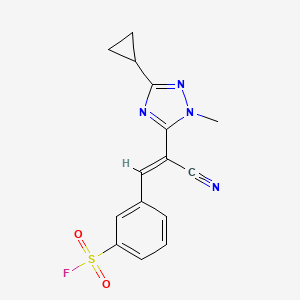 3-[(E)-2-Cyano-2-(5-cyclopropyl-2-methyl-1,2,4-triazol-3-yl)ethenyl]benzenesulfonyl fluoride