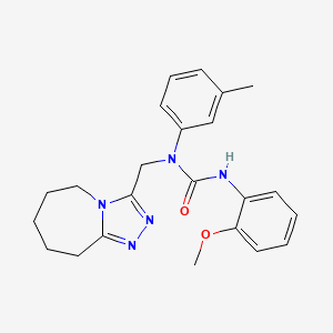 molecular formula C23H27N5O2 B2556798 3-(2-methoxyphenyl)-1-((6,7,8,9-tetrahydro-5H-[1,2,4]triazolo[4,3-a]azepin-3-yl)methyl)-1-(m-tolyl)urea CAS No. 941935-62-2