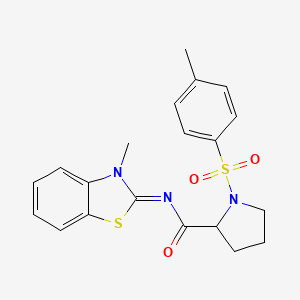 (E)-N-(3-methylbenzo[d]thiazol-2(3H)-ylidene)-1-tosylpyrrolidine-2-carboxamide