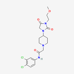 molecular formula C19H24Cl2N4O4 B2556808 N-(3,4-dichlorophenyl)-2-(4-(3-(2-methoxyethyl)-2,4-dioxoimidazolidin-1-yl)piperidin-1-yl)acetamide CAS No. 2034280-25-4