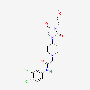 molecular formula C19H24Cl2N4O4 B2556808 N-(3,4-二氯苯基)-2-(4-(3-(2-甲氧基乙基)-2,4-二氧代咪唑烷-1-基)哌啶-1-基)乙酰胺 CAS No. 2034280-25-4