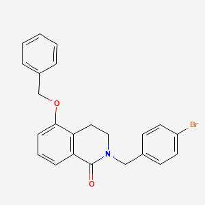 molecular formula C23H20BrNO2 B2556811 2-[(4-Bromophenyl)methyl]-5-phenylmethoxy-3,4-dihydroisoquinolin-1-one CAS No. 850904-10-8