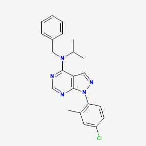 molecular formula C22H22ClN5 B2556813 N-benzyl-1-(4-chloro-2-methylphenyl)-N-isopropyl-1H-pyrazolo[3,4-d]pyrimidin-4-amine CAS No. 955306-09-9