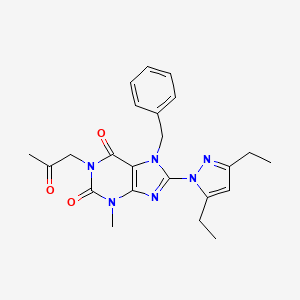 7-benzyl-8-(3,5-diethyl-1H-pyrazol-1-yl)-3-methyl-1-(2-oxopropyl)-2,3,6,7-tetrahydro-1H-purine-2,6-dione