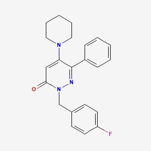molecular formula C22H22FN3O B2556818 2-(4-fluorobenzyl)-6-phenyl-5-piperidino-3(2H)-pyridazinone CAS No. 478029-37-7