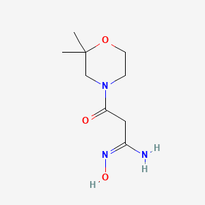 molecular formula C9H17N3O3 B2556823 3-(2,2-dimethylmorpholin-4-yl)-N'-hydroxy-3-oxopropanimidamide CAS No. 1158093-68-5