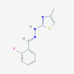 molecular formula C11H10FN3S B255683 2-Fluorobenzaldehyde (4-methyl-1,3-thiazol-2-yl)hydrazone 