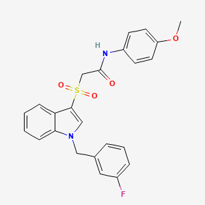 2-[1-[(3-fluorophenyl)methyl]indol-3-yl]sulfonyl-N-(4-methoxyphenyl)acetamide