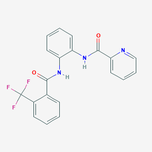 molecular formula C20H14F3N3O2 B2556839 N-(2-(2-(trifluoromethyl)benzamido)phenyl)picolinamide CAS No. 1207057-59-7