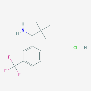 molecular formula C12H17ClF3N B2556840 2,2-Dimethyl-1-[3-(trifluoromethyl)phenyl]propan-1-amine;hydrochloride CAS No. 2174002-15-2