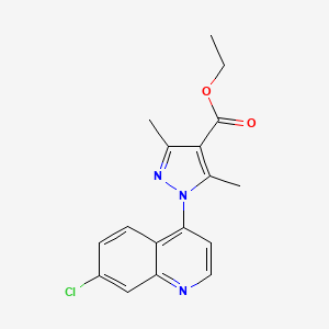 molecular formula C17H16ClN3O2 B2556841 ethyl 1-(7-chloro-4-quinolinyl)-3,5-dimethyl-1H-pyrazole-4-carboxylate CAS No. 477710-23-9