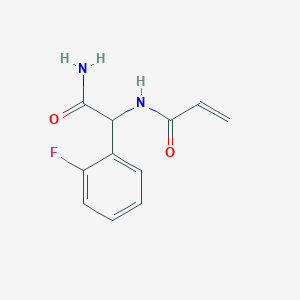 molecular formula C11H11FN2O2 B2556849 N-[2-Amino-1-(2-fluorophenyl)-2-oxoethyl]prop-2-enamide CAS No. 2411193-69-4