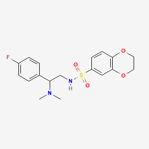 N-(2-(dimethylamino)-2-(4-fluorophenyl)ethyl)-2,3-dihydrobenzo[b][1,4]dioxine-6-sulfonamide