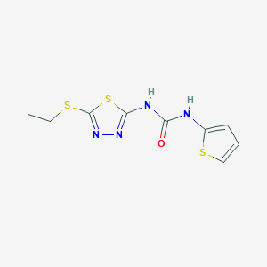 molecular formula C9H10N4OS3 B2556855 1-(5-(Ethylthio)-1,3,4-thiadiazol-2-yl)-3-(thiophen-2-yl)urea CAS No. 1002041-12-4