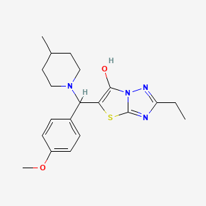 molecular formula C20H26N4O2S B2556859 2-Ethyl-5-((4-methoxyphenyl)(4-methylpiperidin-1-yl)methyl)thiazolo[3,2-b][1,2,4]triazol-6-ol CAS No. 898361-95-0