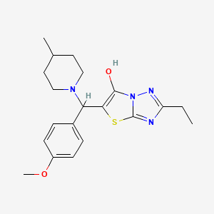 molecular formula C20H26N4O2S B2556859 2-Ethyl-5-((4-Methoxyphenyl)(4-methylpiperidin-1-yl)methyl)thiazolo[3,2-b][1,2,4]triazol-6-ol CAS No. 898361-95-0