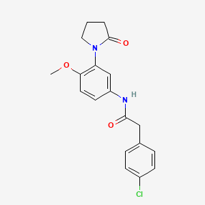 molecular formula C19H19ClN2O3 B2556860 2-(4-chlorophenyl)-N-(4-methoxy-3-(2-oxopyrrolidin-1-yl)phenyl)acetamide CAS No. 941993-83-5