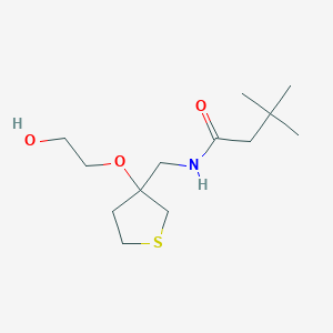 N-{[3-(2-hydroxyethoxy)thiolan-3-yl]methyl}-3,3-dimethylbutanamide