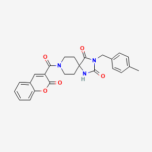 molecular formula C25H23N3O5 B2556876 3-(4-methylbenzyl)-8-(2-oxo-2H-chromene-3-carbonyl)-1,3,8-triazaspiro[4.5]decane-2,4-dione CAS No. 1021126-76-0