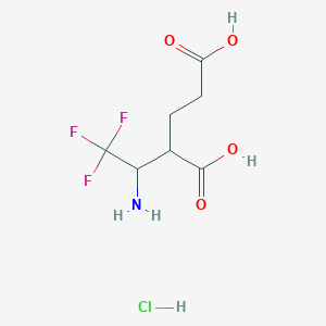 molecular formula C7H11ClF3NO4 B2556883 2-(1-Amino-2,2,2-trifluoroethyl)pentanedioic acid hydrochloride CAS No. 2126160-89-0