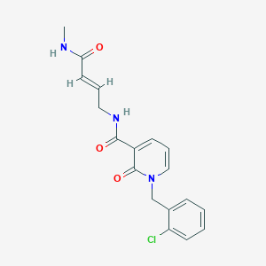 molecular formula C18H18ClN3O3 B2556886 (2E)-4-({1-[(2-chlorophenyl)methyl]-2-oxo-1,2-dihydropyridin-3-yl}formamido)-N-methylbut-2-enamide CAS No. 2097939-51-8