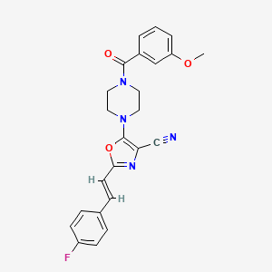 (E)-2-(4-fluorostyryl)-5-(4-(3-methoxybenzoyl)piperazin-1-yl)oxazole-4-carbonitrile
