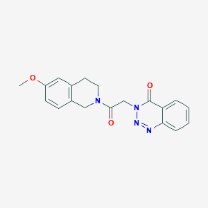 molecular formula C19H18N4O3 B2556891 3-(2-(6-methoxy-3,4-dihydroisoquinolin-2(1H)-yl)-2-oxoethyl)benzo[d][1,2,3]triazin-4(3H)-one CAS No. 1235150-80-7
