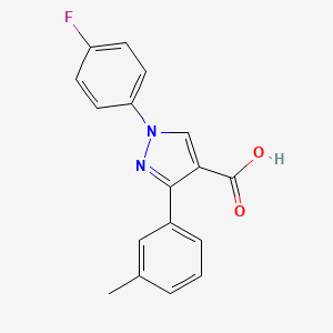 molecular formula C17H13FN2O2 B2556893 1-(4-fluorophenyl)-3-(3-methylphenyl)-1H-pyrazole-4-carboxylic acid CAS No. 956181-48-9