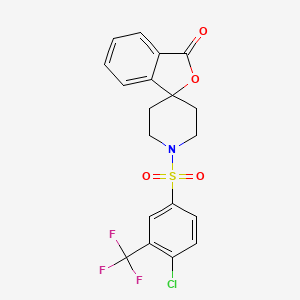 molecular formula C19H15ClF3NO4S B2556896 1'-((4-氯-3-(三氟甲基)苯基)磺酰基)-3H-螺[异苯并呋喃-1,4'-哌啶]-3-酮 CAS No. 1797890-47-1