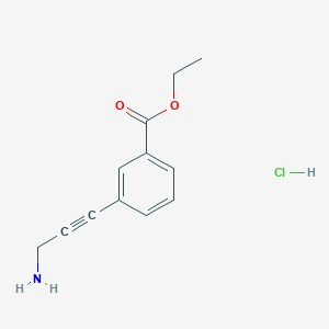 molecular formula C12H14ClNO2 B2556897 Ethyl 3-(3-aminoprop-1-ynyl)benzoate;hydrochloride CAS No. 2445786-65-0