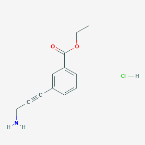 molecular formula C12H14ClNO2 B2556897 苯甲酸乙酯;盐酸盐 CAS No. 2445786-65-0