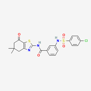 3-(4-chlorophenylsulfonamido)-N-(5,5-dimethyl-7-oxo-4,5,6,7-tetrahydrobenzo[d]thiazol-2-yl)benzamide